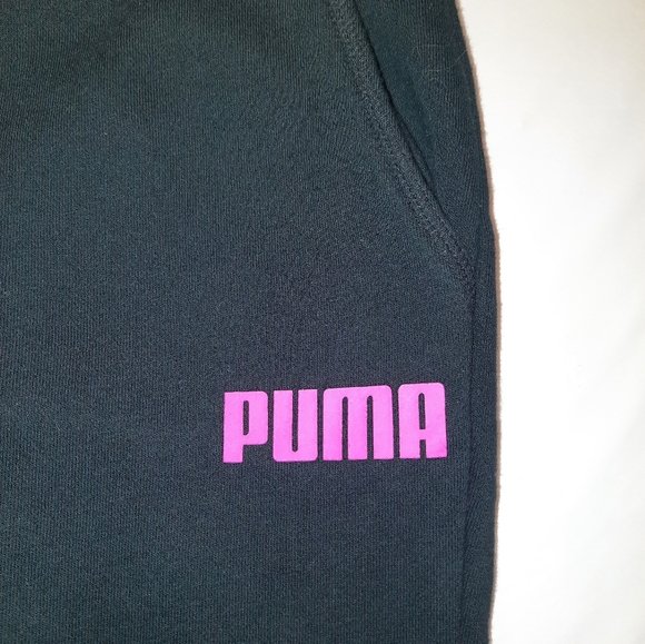 Puma | Black / Pink Sweat Pants Size XL 14/16 Like New - Picture 5 of 7